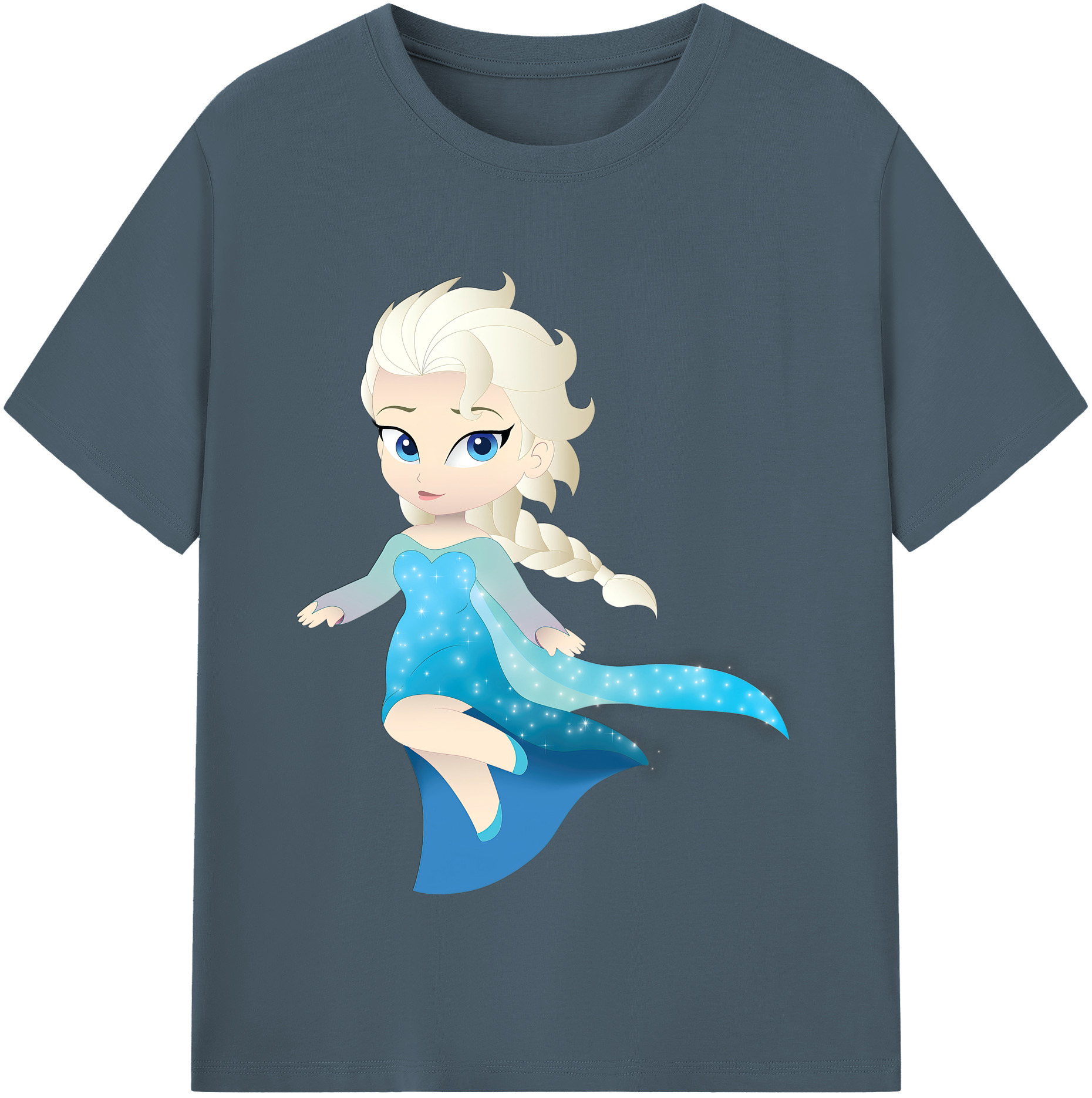 （画像用） アナと雪の女王 アンナ エルサ Frozen Anna Elsa 綿100％半袖Tシャツ（フロントプリント）